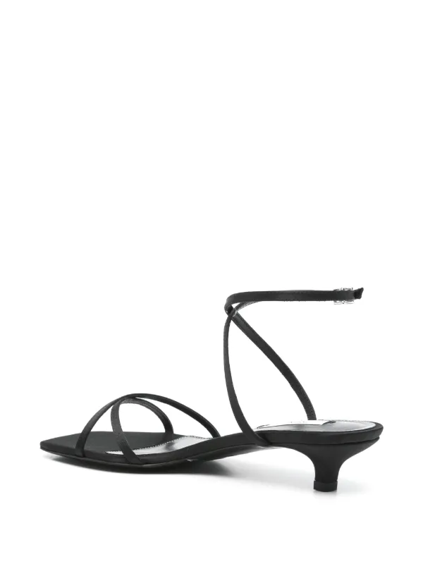 サンダル・ミュール toteme Crossover Sandals - TOTEME - Leather - Black TOTEME 50mm Satin Crossover Sandals | Black | FARFETCH