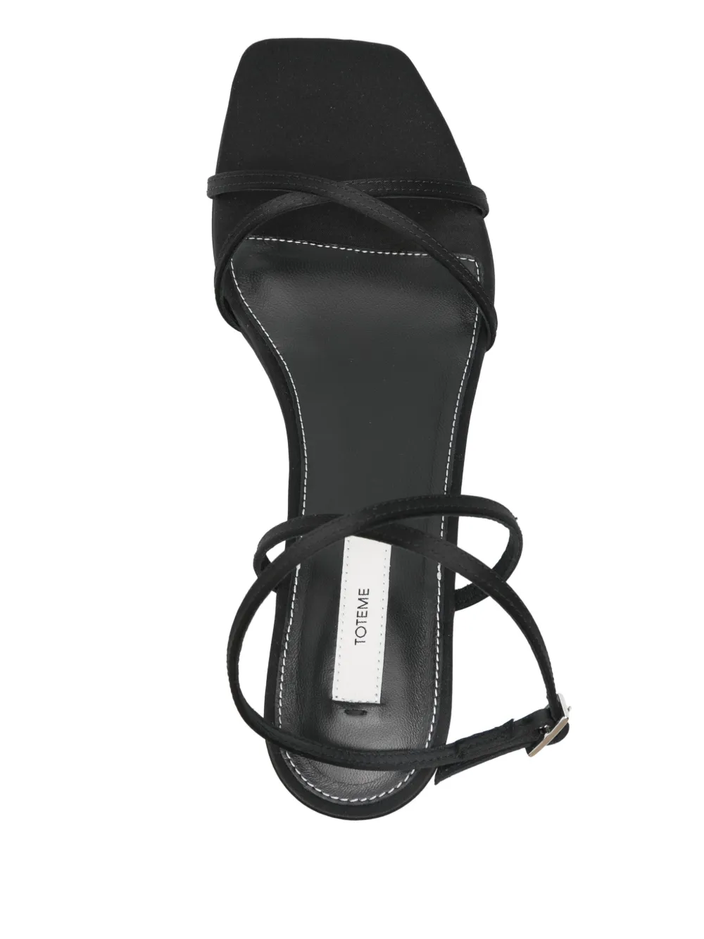 TOTEME 50mm satin crossover sandals Black