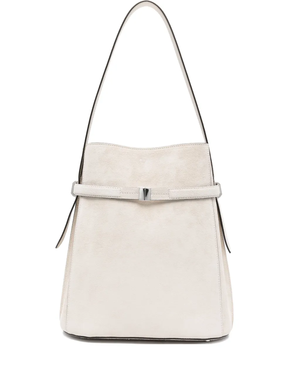TOTEME Suède bucket-tas met riem Grijs