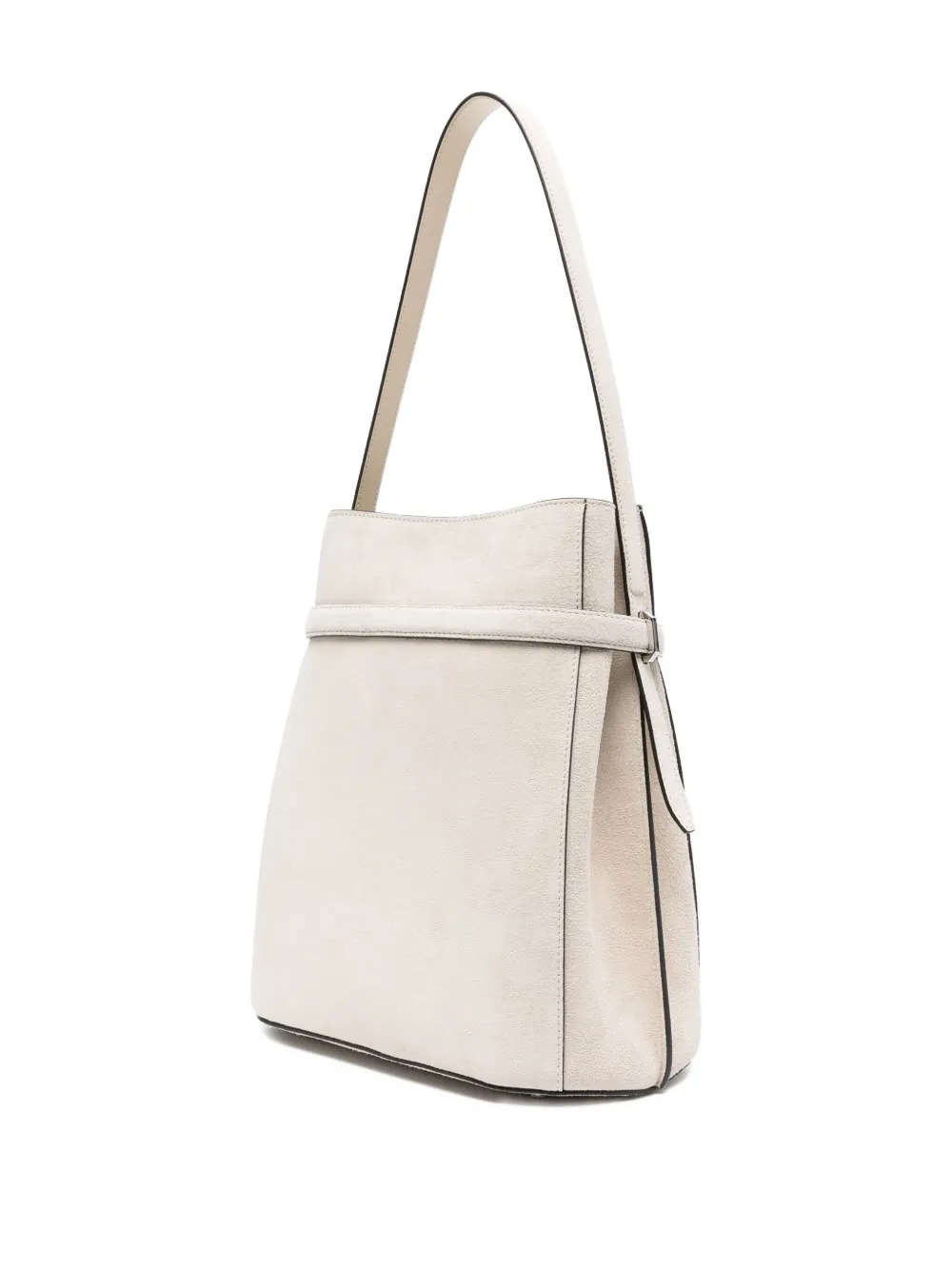 TOTEME Suède bucket-tas met riem Grijs