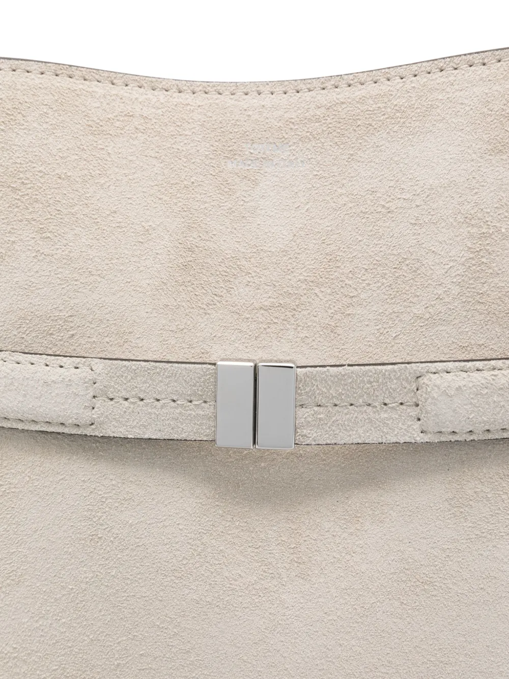 TOTEME Suède bucket-tas met riem Grijs