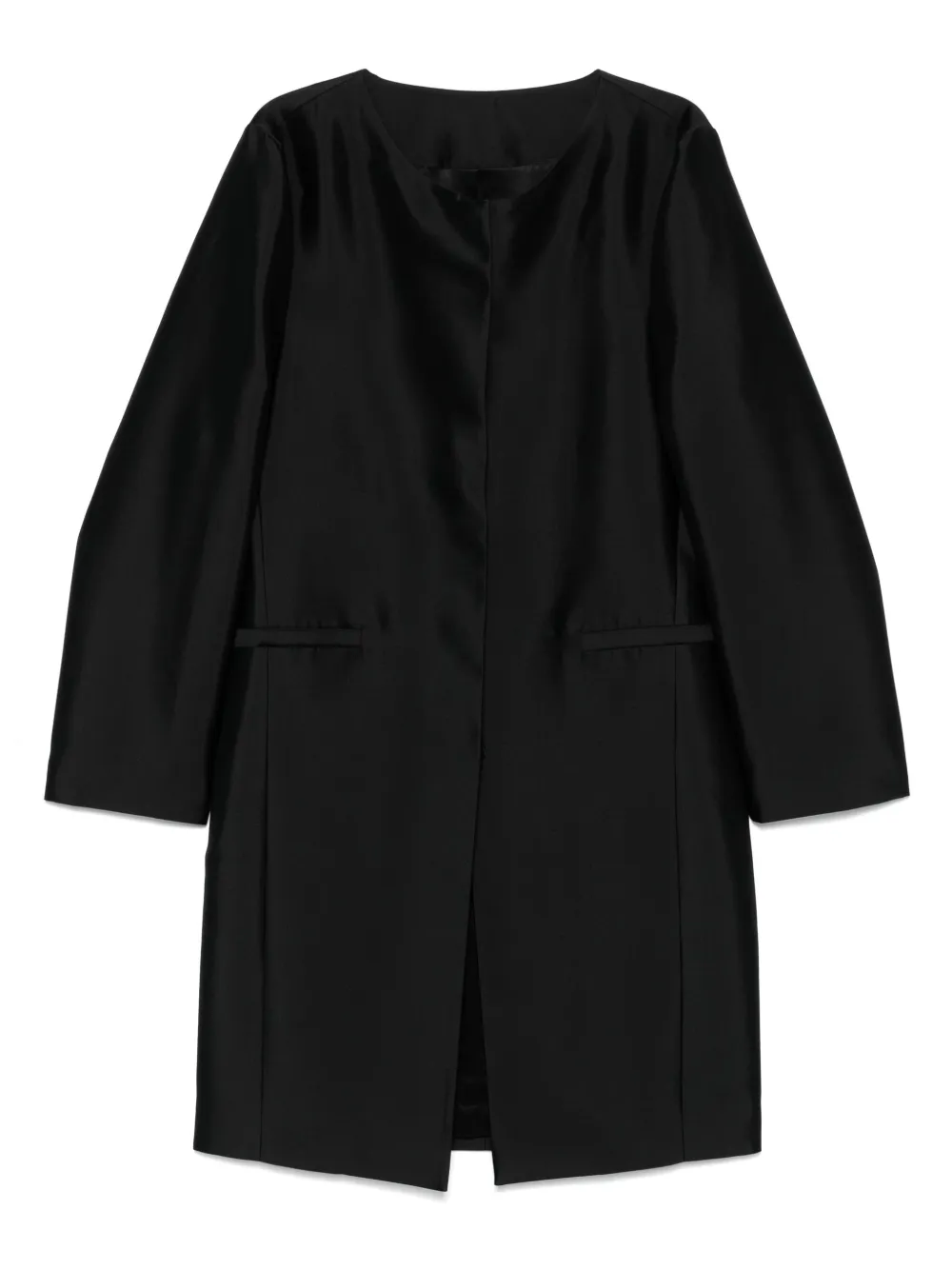 TOTEME abrigo de seda sin cuello | negro | Image 1