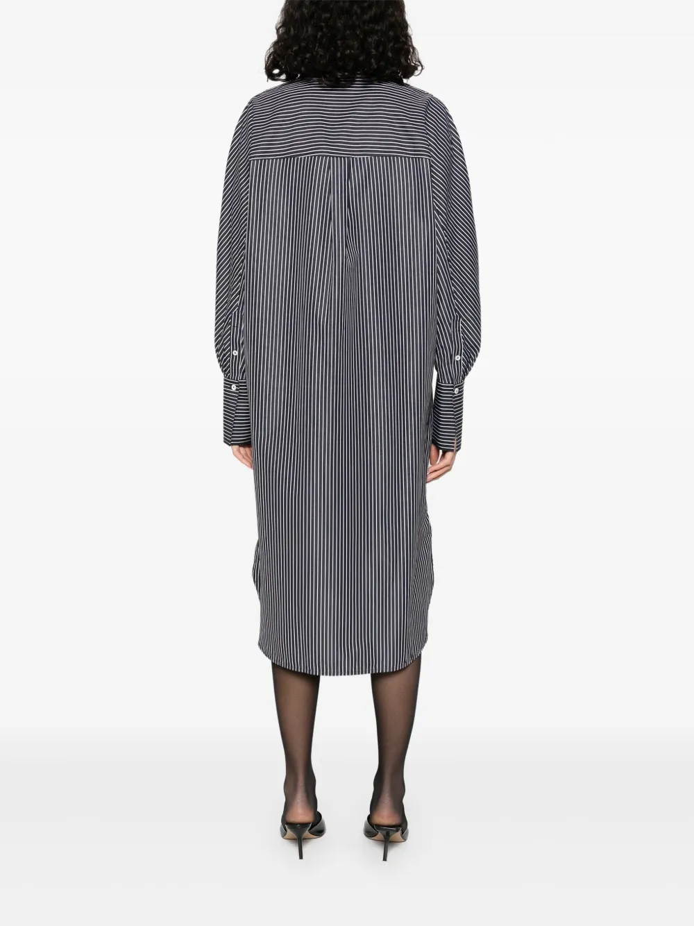 TOTEME Gestreepte blousejurk Zwart