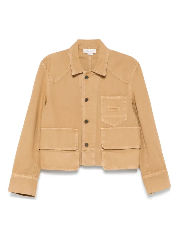 Victoria Beckham Utility Denim Jacket Brown FARFETCH EG