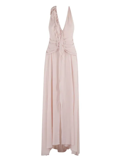 Blumarine robe en georgette - Rose - Blumarine - Modalova