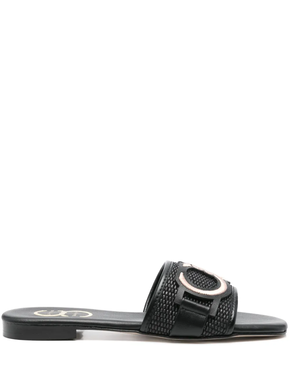 Casadei logo-patch sandals Black