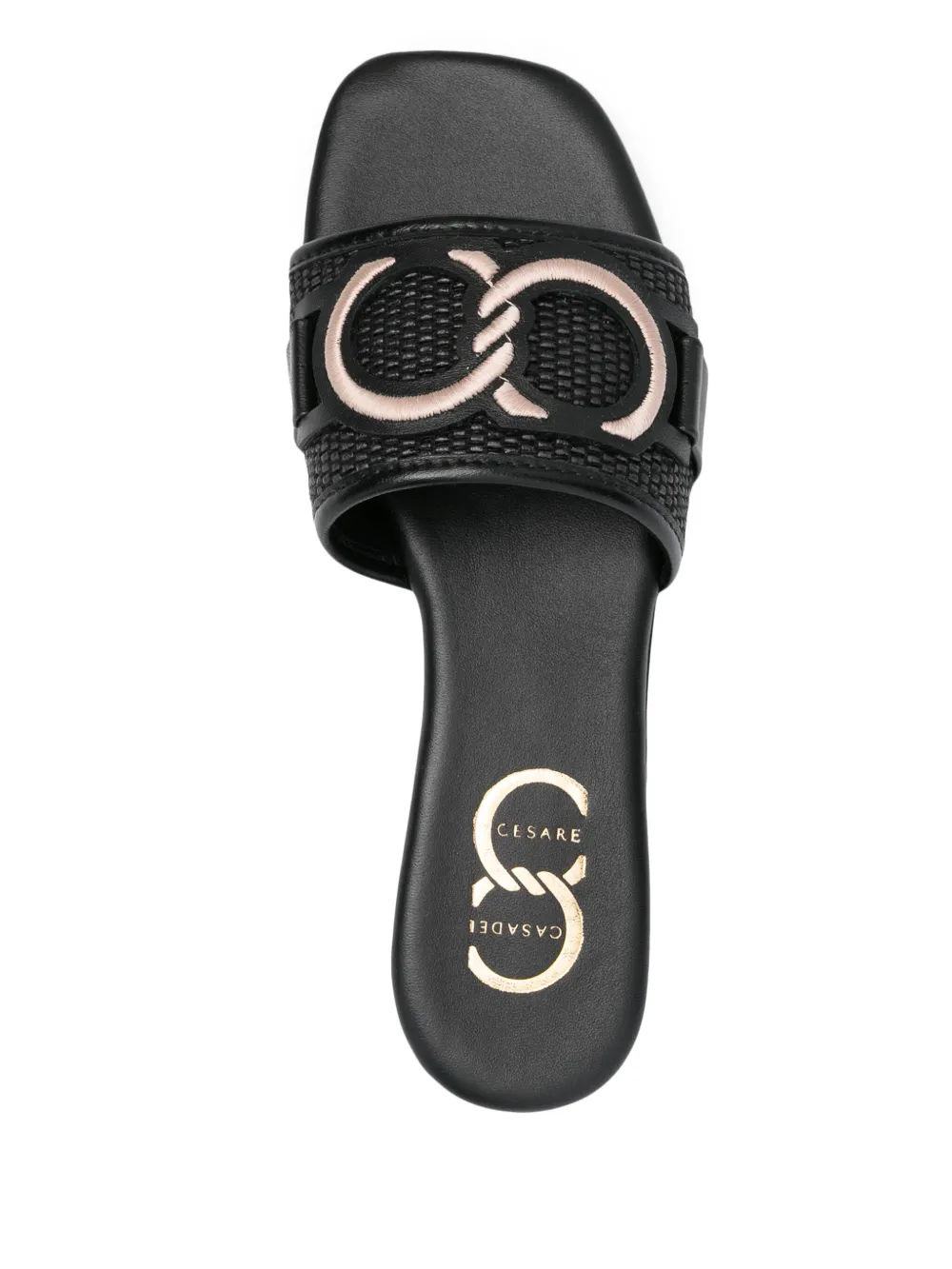 Casadei logo-patch sandals Black