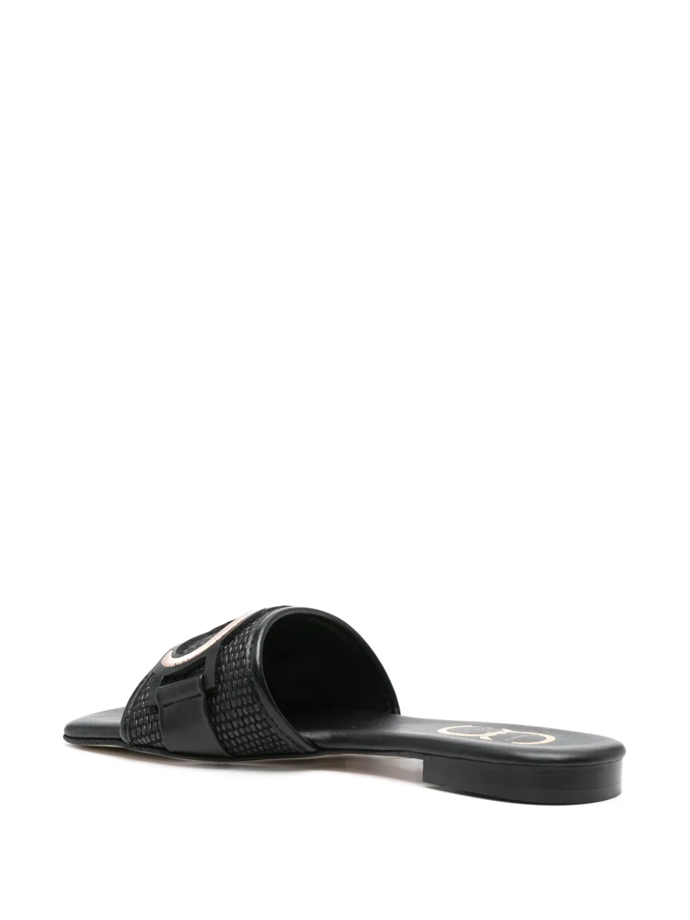 Casadei logo-patch sandals Black