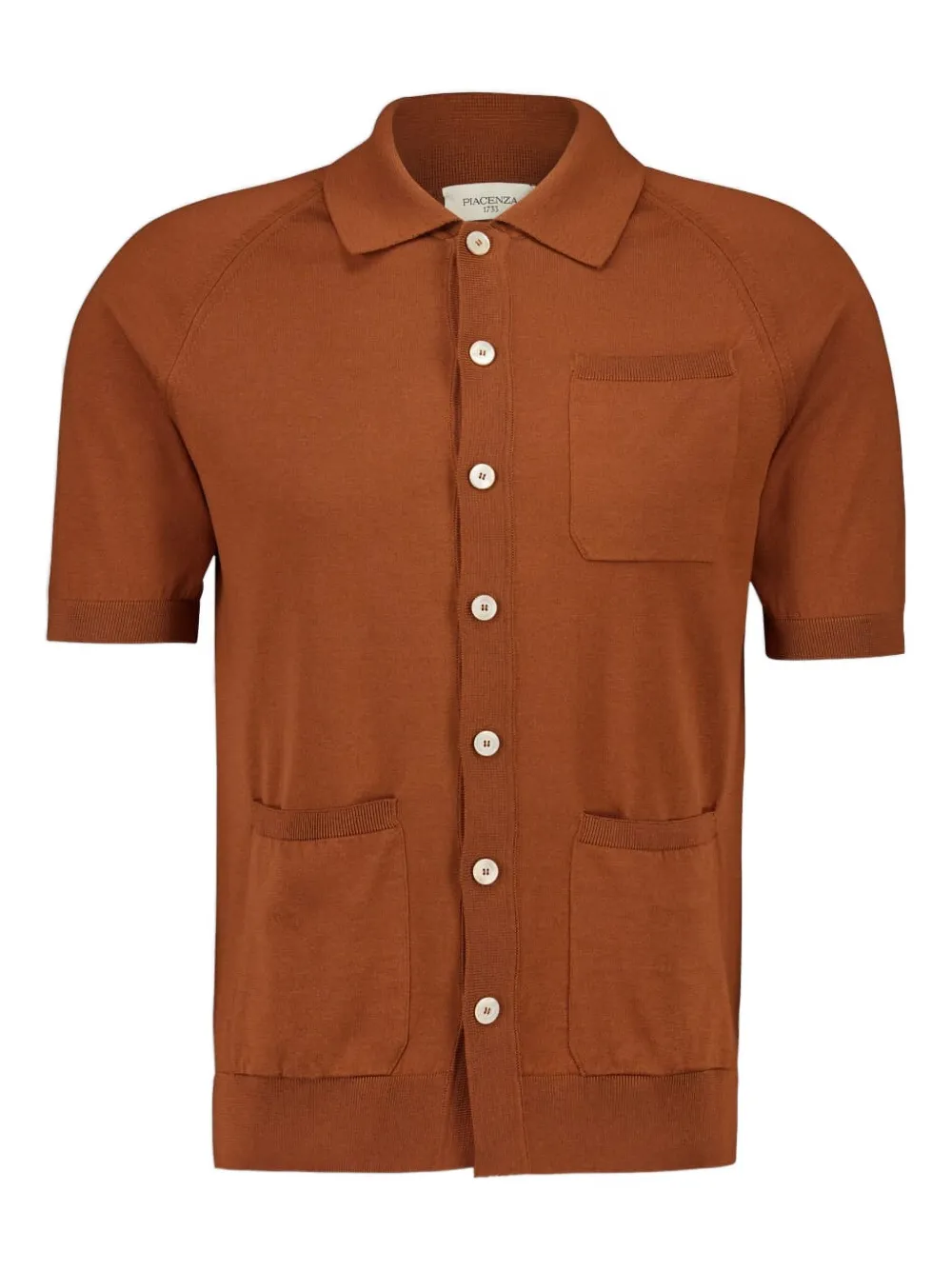 Piacenza Cashmere camisa con mangas raglán y botones | marrón | Image 1