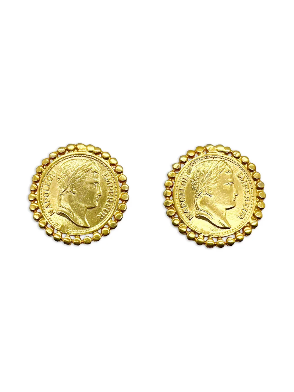 Jennifer Gibson Jewellery Napoleon Coin earrings | Gold | Image 1