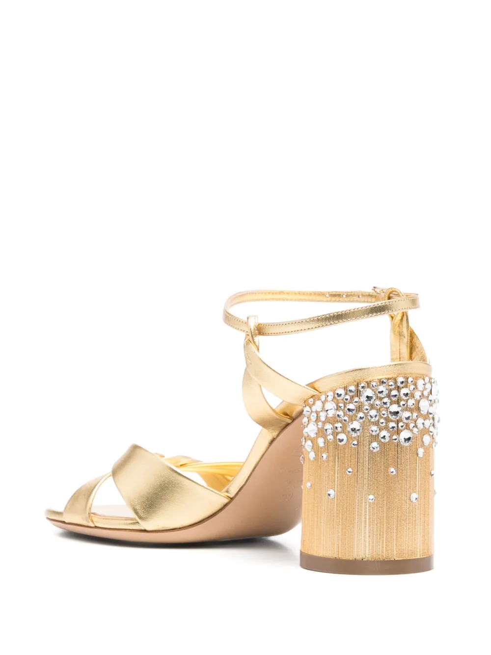 Casadei 80mm crystal-embellished sandals Gold