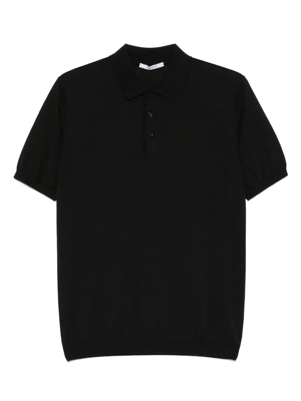 Kangra fine-knit polo shirt | Black | Image 1