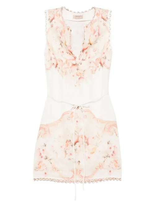 Robe courte à fleurs imprimées - TWINSET - Modalova