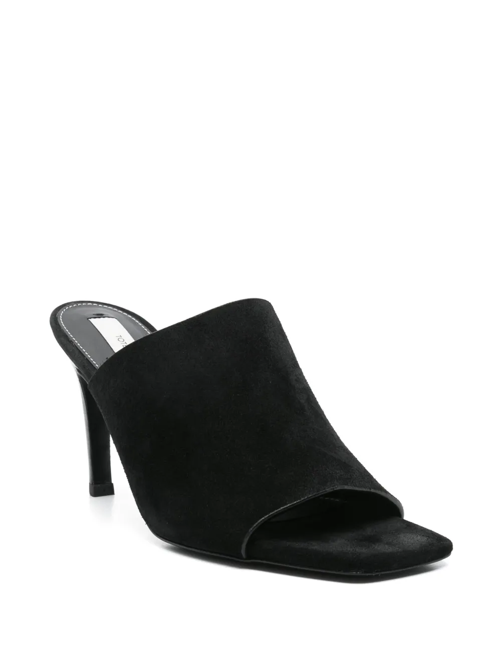 TOTEME 90mm velour mules Black