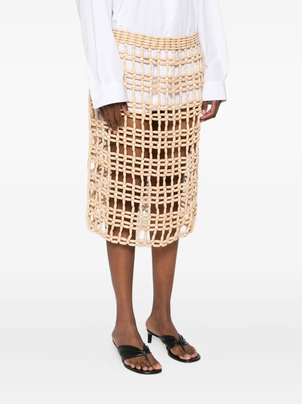 TOTEME Midi-rok met kralen Beige