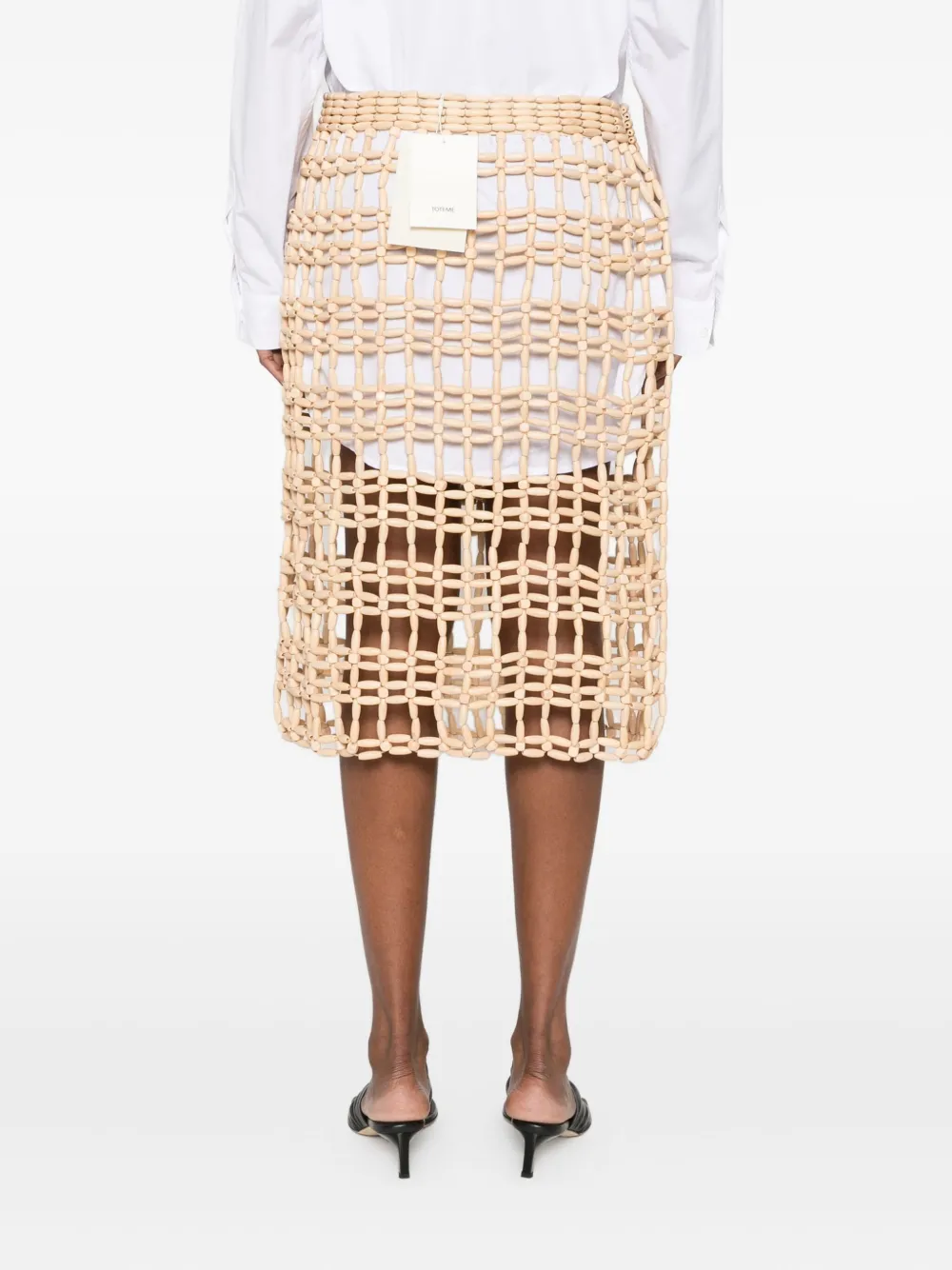 TOTEME Midi-rok met kralen Beige