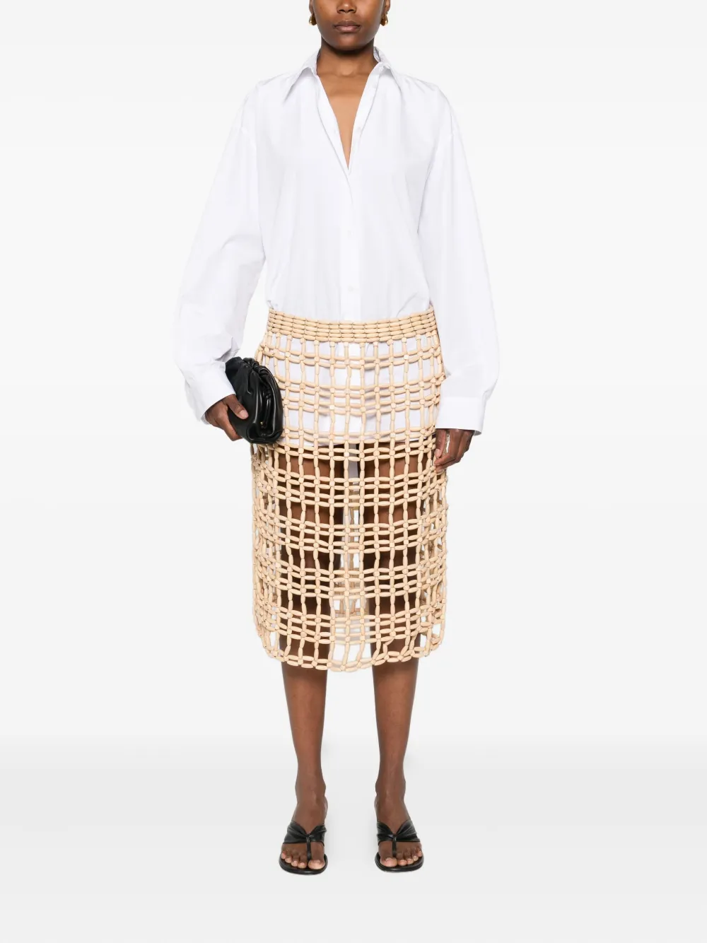 TOTEME Midi-rok met kralen Beige