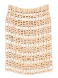 TOTEME beaded grid midi skirt - Neutrals
