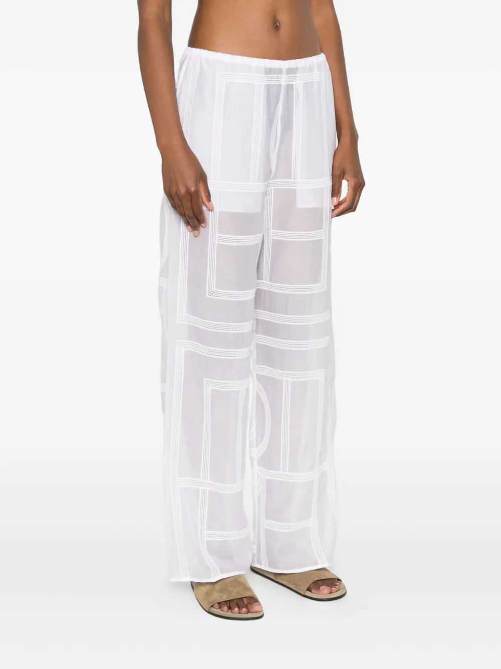 TOTEME Crochet broek met monogram Wit