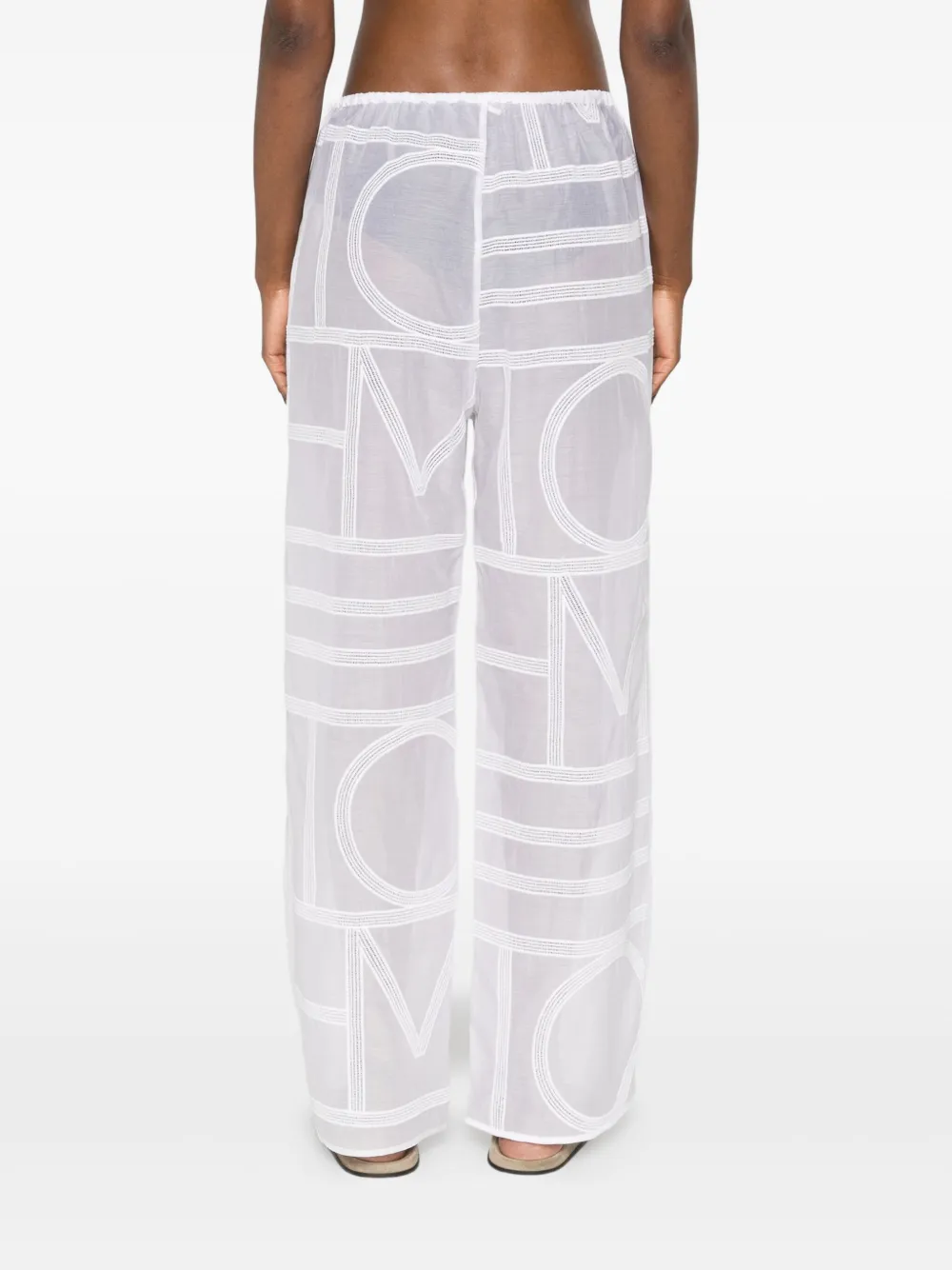 TOTEME Crochet broek met monogram Wit