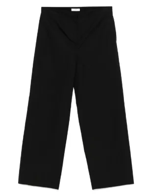 【TOTEME トーテム】パンツ ストレート プリーツ 無地 ブラック toteme(トーテム)パンツ - FARFETCH