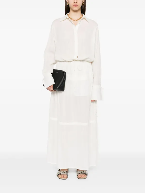 TOTEME drawstring-hem Shirt | Neutrals | FARFETCH