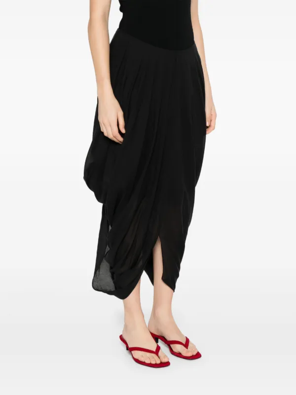 スカート Toteme Cocoon draped lyocell blend skirt TOTEME Draped Lyocell and organic cotton-blend voile maxi