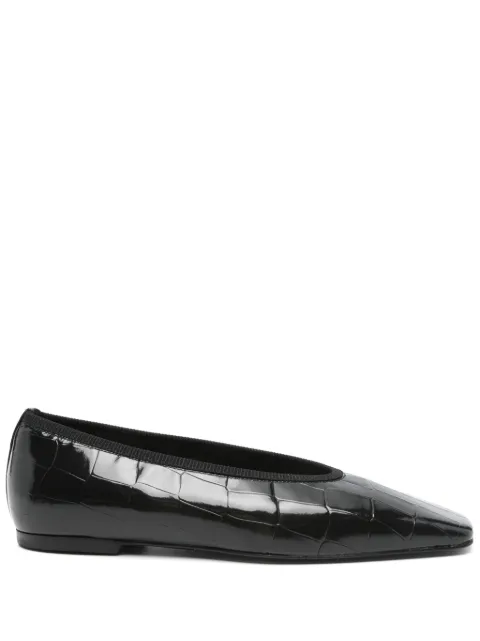 TOTEME Minimalist croco-embossed ballerinas