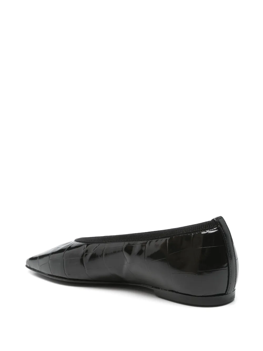 TOTEME Minimalist croco-embossed ballerinas Black