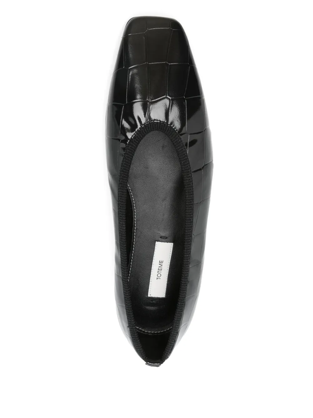 TOTEME Minimalist croco-embossed ballerinas Black