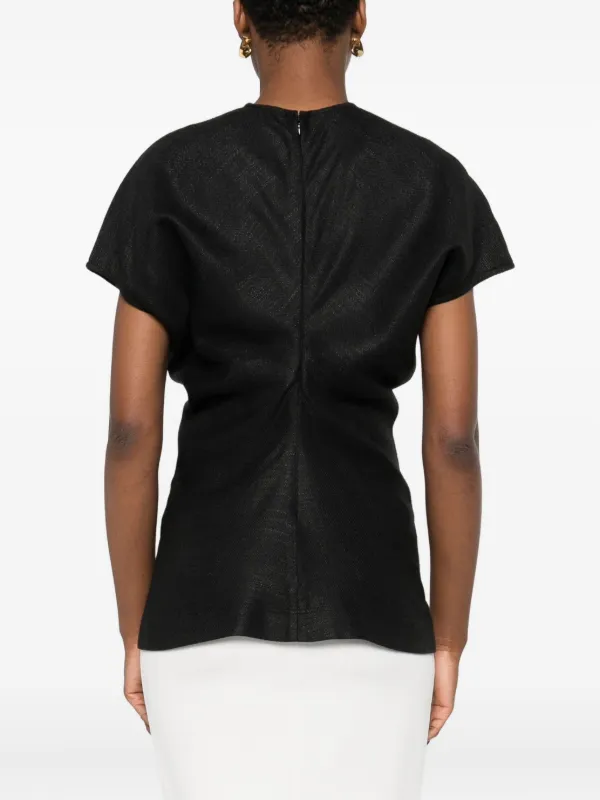 TOTEME ruched-waist Top | Black | FARFETCH