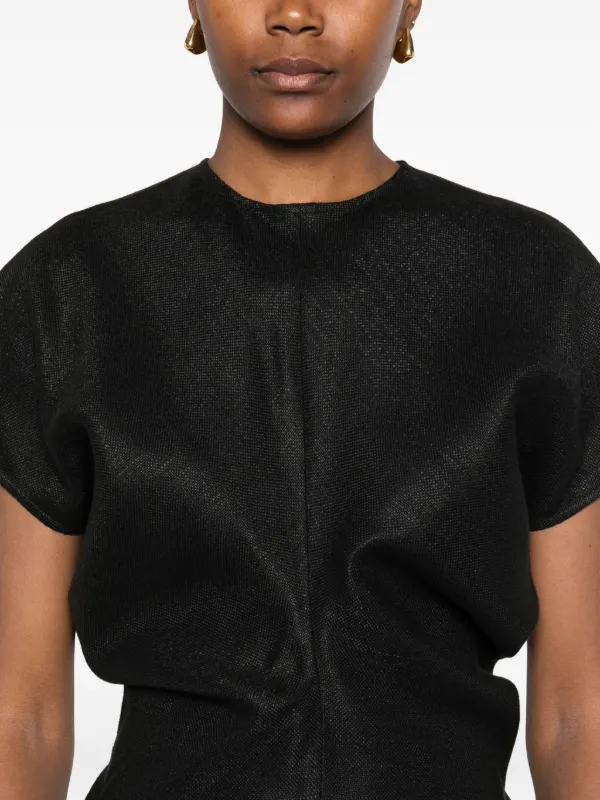 TOTEME ruched-waist Top | Black | FARFETCH