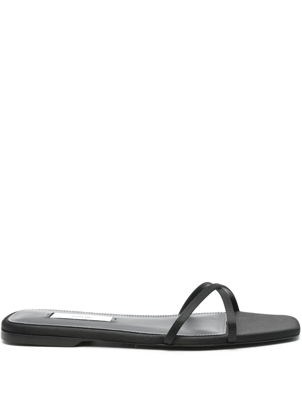 TOTEME satin crossover sandals Black