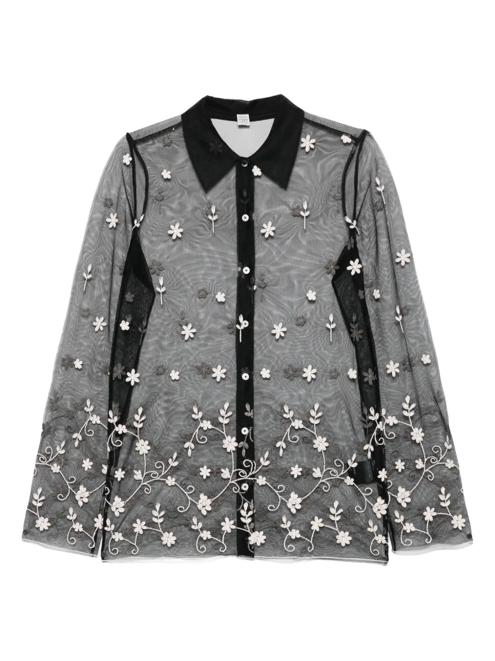 TOTEME Blouse met geborduurde bloemen Zwart