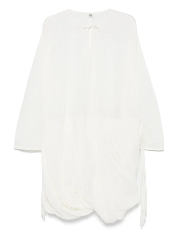 TOTEME ドローストリング ドレス | ホワイト | FARFETCH JP