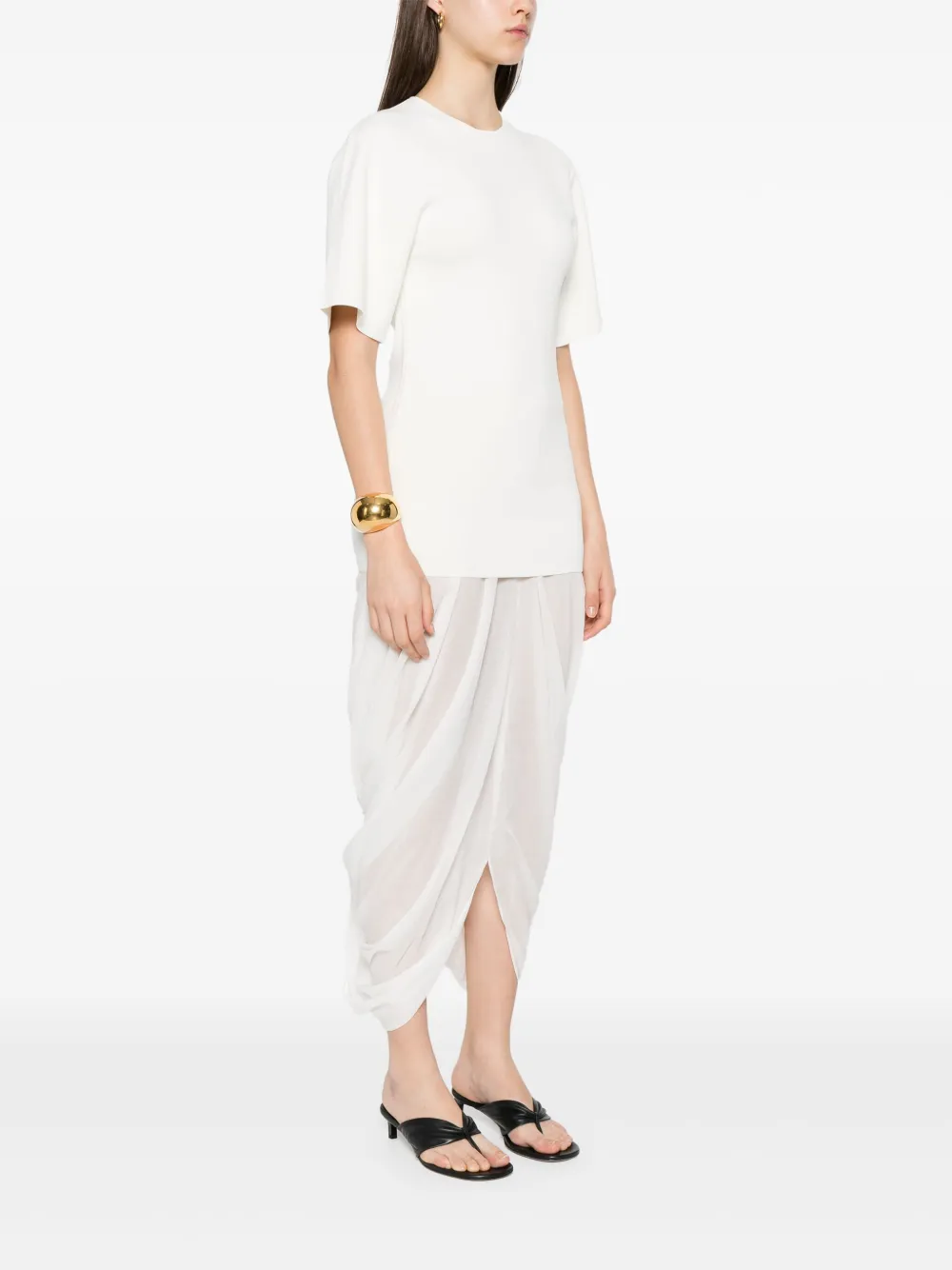 TOTEME T-shirtjurk met vlakken Beige