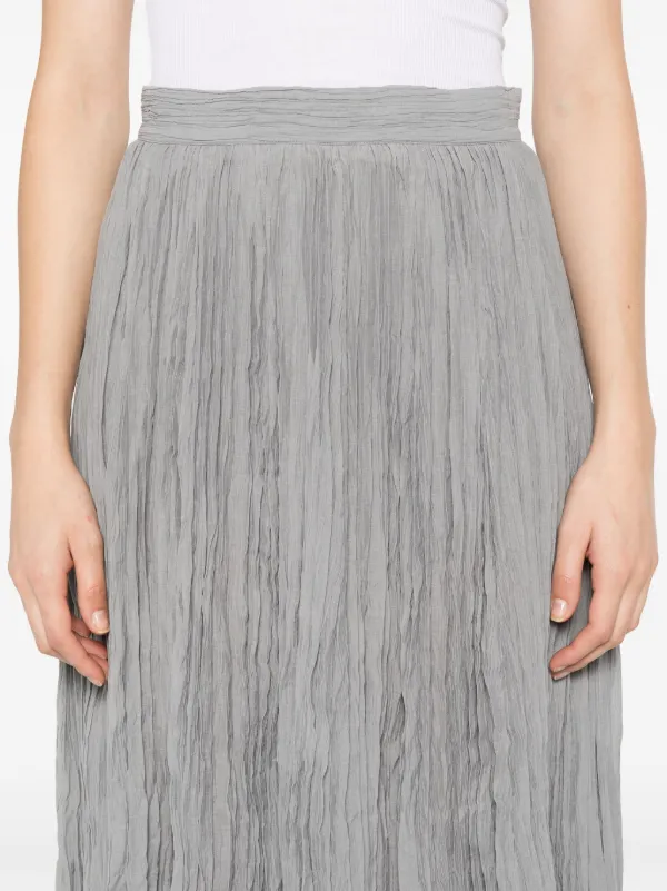 TOTEME Crinkled Plissé Skirt | Grey | FARFETCH