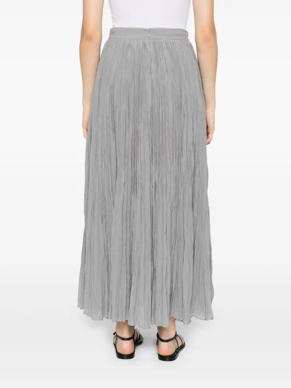 TOTEME Crinkled Plissé Skirt | Grey | FARFETCH