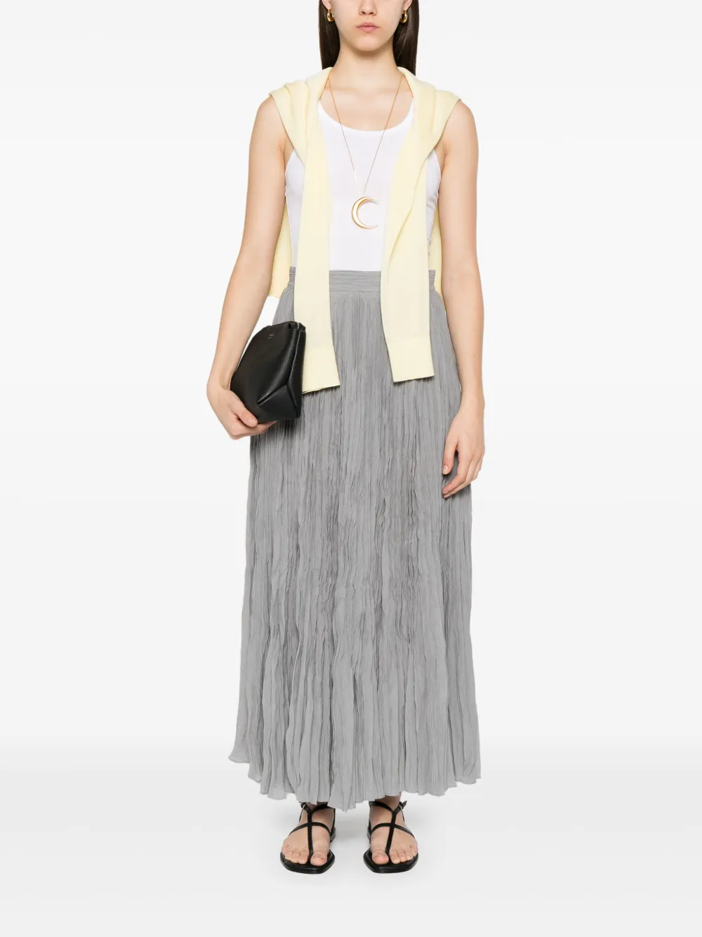TOTEME crinkled plissé skirt - Grijs