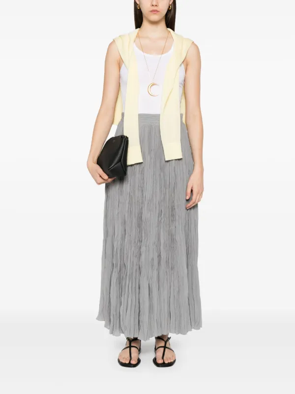 TOTEME Crinkled Plissé Skirt | Grey | FARFETCH