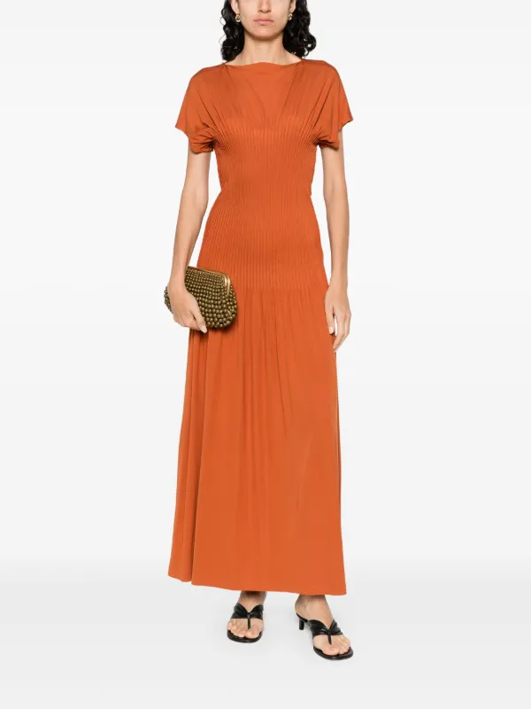 Toteme Knife-pleated Maxi Dress - Brown Toteme Knife-pleated Maxi Dress - Brown