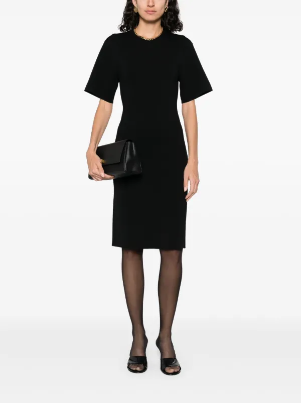 TOTEME short-sleeve Knitted Midi Dress | Black | FARFETCH