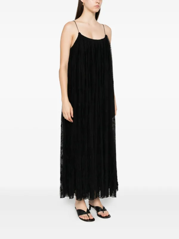 knee length dresses for ladies Floral Appliqué Tulle Midi Dress