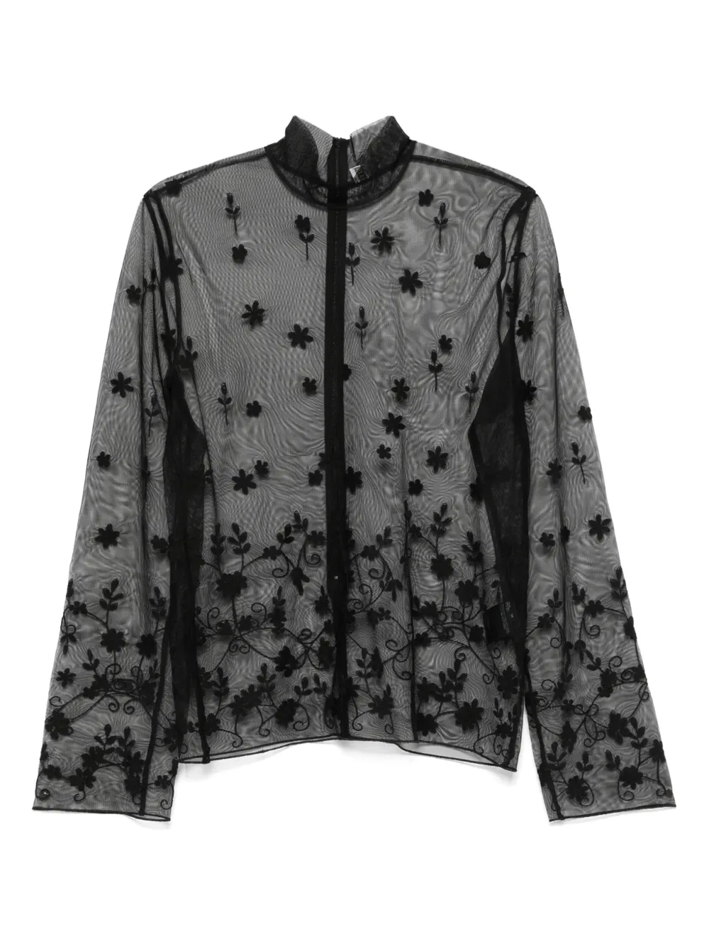 TOTEME Blouse met geborduurde bloemen Zwart