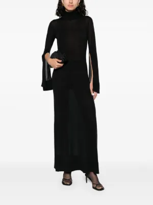 TOTEME トーテム トーン ステッチ クルーネック マキシ ドレス