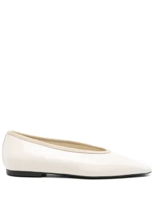 Jil Sander レザー フラットシューズ | ホワイト | FARFETCH JP