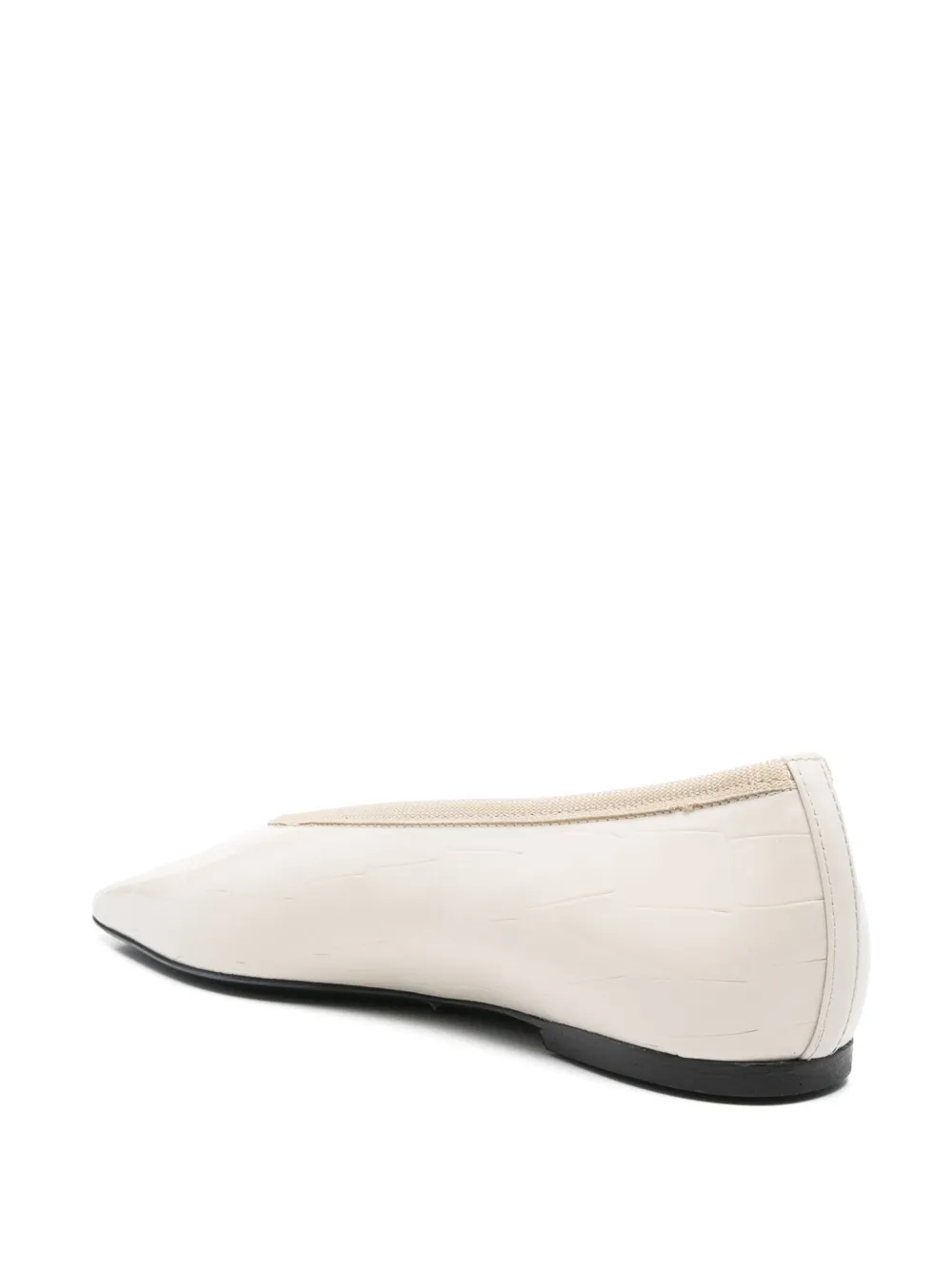 TOTEME crocodile-embossed ballet flats Neutrals