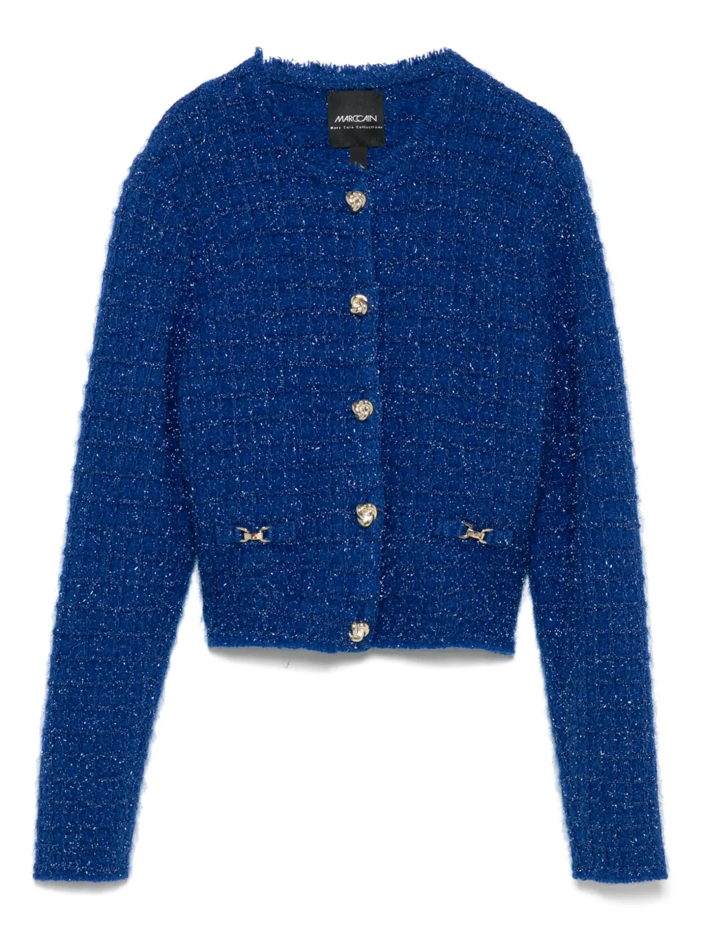MARCCAIN logo-plaque cardigan | Blue | Image 1