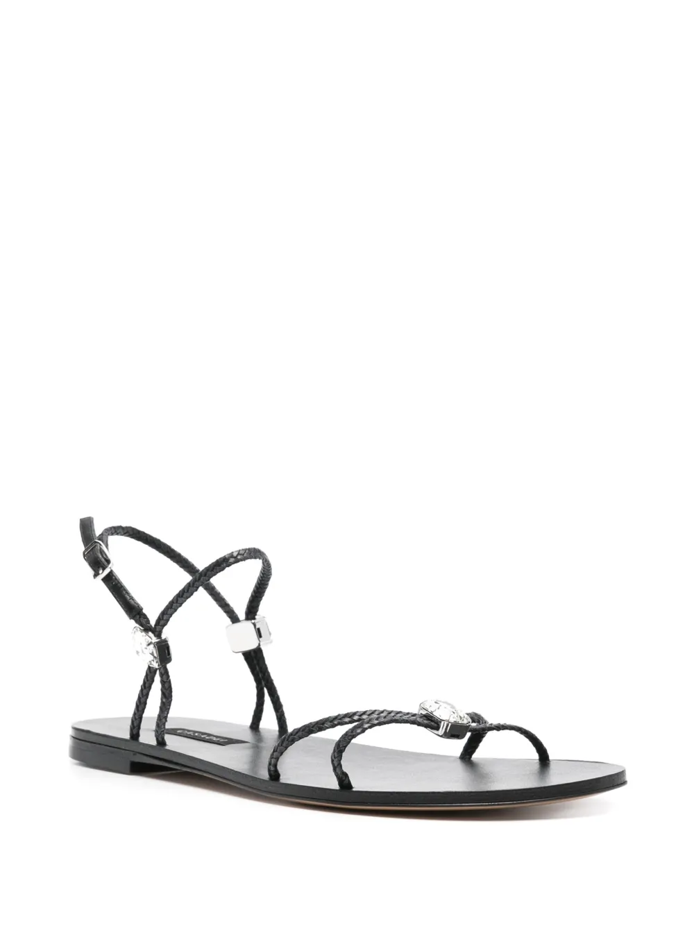 Casadei Sandalen verfraaid met kristallen - Zwart