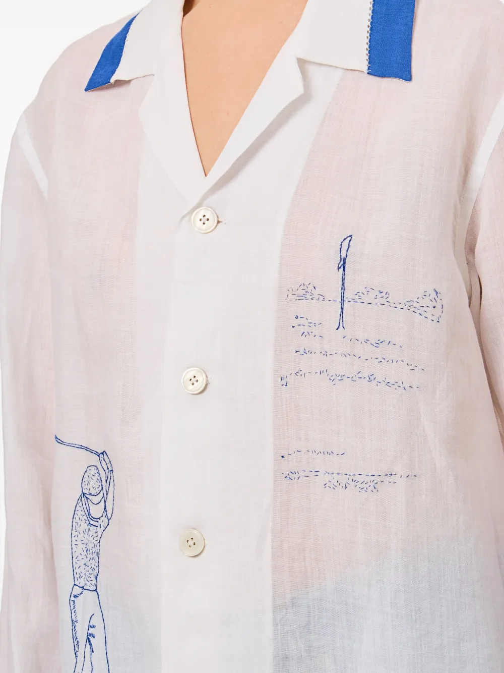 BODE Linnen blouse Wit